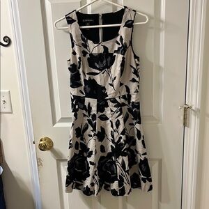 Floral Black and Cream Dress